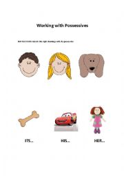 English Worksheet: Possessive His, Her and Its