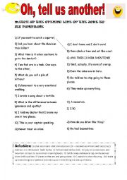 English Worksheet: Joke match-up exercise