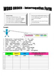 English Worksheet: Word order - Interrogative