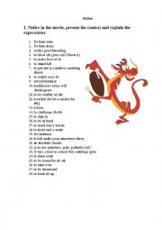 English Worksheet: Mulan