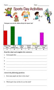 English Worksheet: Sports Day Activities