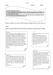 English Worksheet: Agony aunt test