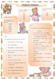 English Worksheet: personal pronoun