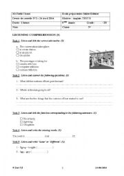English Worksheet: 9 Test 5 B 2013-2014