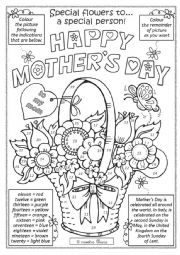 English Worksheet: Mothers Day activity