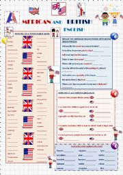 English Worksheet: American and British English