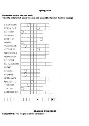 English Worksheet: grammar criss cross