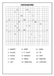 English Worksheet: crossword