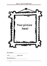 English Worksheet: hello! Nice to meet you