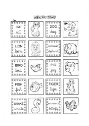 English Worksheet: Memory game