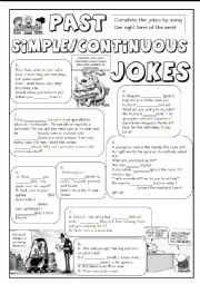 English Worksheet: GRAMMAR JOKES (tenses 5/7)