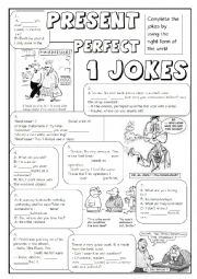 English Worksheet: GRAMMAR JOKES (tenses 6/7)