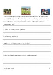 English Worksheet: Journal About Yourself