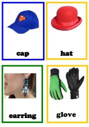 English Worksheet: accessories cards