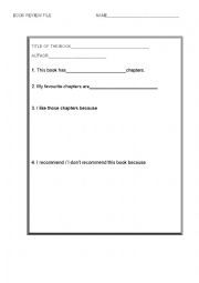 English Worksheet: book review file