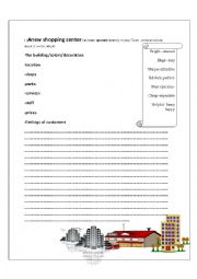 English Worksheet: Describing a shopping centre 