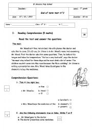 English Worksheet: end term test 