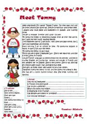 English Worksheet: Meet Tommy