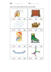 English Worksheet: a-e ai ay