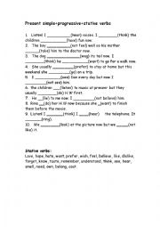 English Worksheet: Present simple+progressive+stative verbs