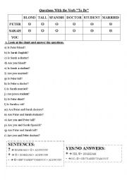 English Worksheet: Questions with verb TO BE