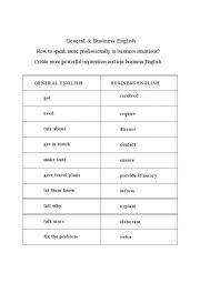 English Worksheet: General & Business English 