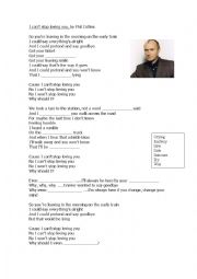 English Worksheet: I Cant stop loving you, by Phil Collins