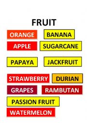 English Worksheet: FRUIT