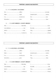 English Worksheet: Present simple excercises