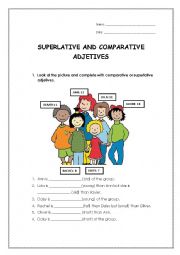 English Worksheet: Comparative and supertlative adjetives revision