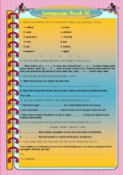 English Worksheet: TEST IN LANGUAGE 10