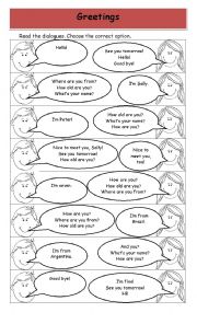 English Worksheet: Greetings!