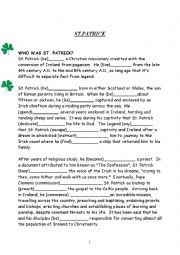 English Worksheet: St. Patricks