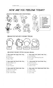 English Worksheet: Feelings