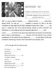 English Worksheet: Beyonc - XO