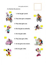 English Worksheet: 1st grade worksheet