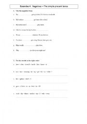 English Worksheet: The present simple tense - negative form