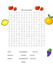 English Worksheet: Fruits and vegetables