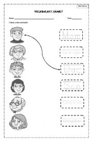 English Worksheet: Family Members