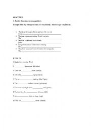 English Worksheet: Genitive case