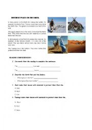 English Worksheet: DIFFERENT PLACES ON EARTH