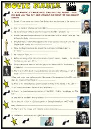 Movie  mania: a quiz on cinema