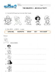 English Worksheet: Smurfs 2