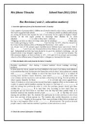 English Worksheet: Bac revsion (education matters)