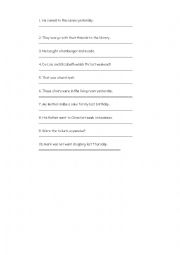 English Worksheet: correct mistakes