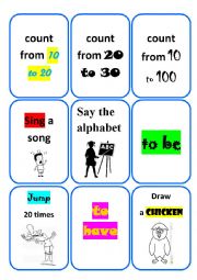 English Worksheet: Revision game for children - part 1 (editable)