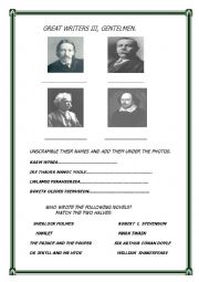 English Worksheet: GREAT WRITERS: GENTLEMEN