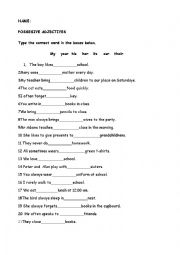 English Worksheet: Possessive adjectives