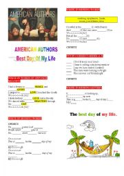 English Worksheet: Best day of my life American Writers 