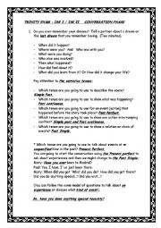 English Worksheet: TRINITY EXAM  ISE O, I AND II.  CONVERSATION PHASE  AND PORTFOLIO 